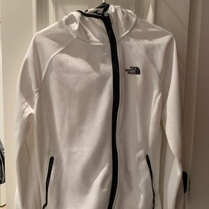 North Face white fleece lining hoodie/jacket